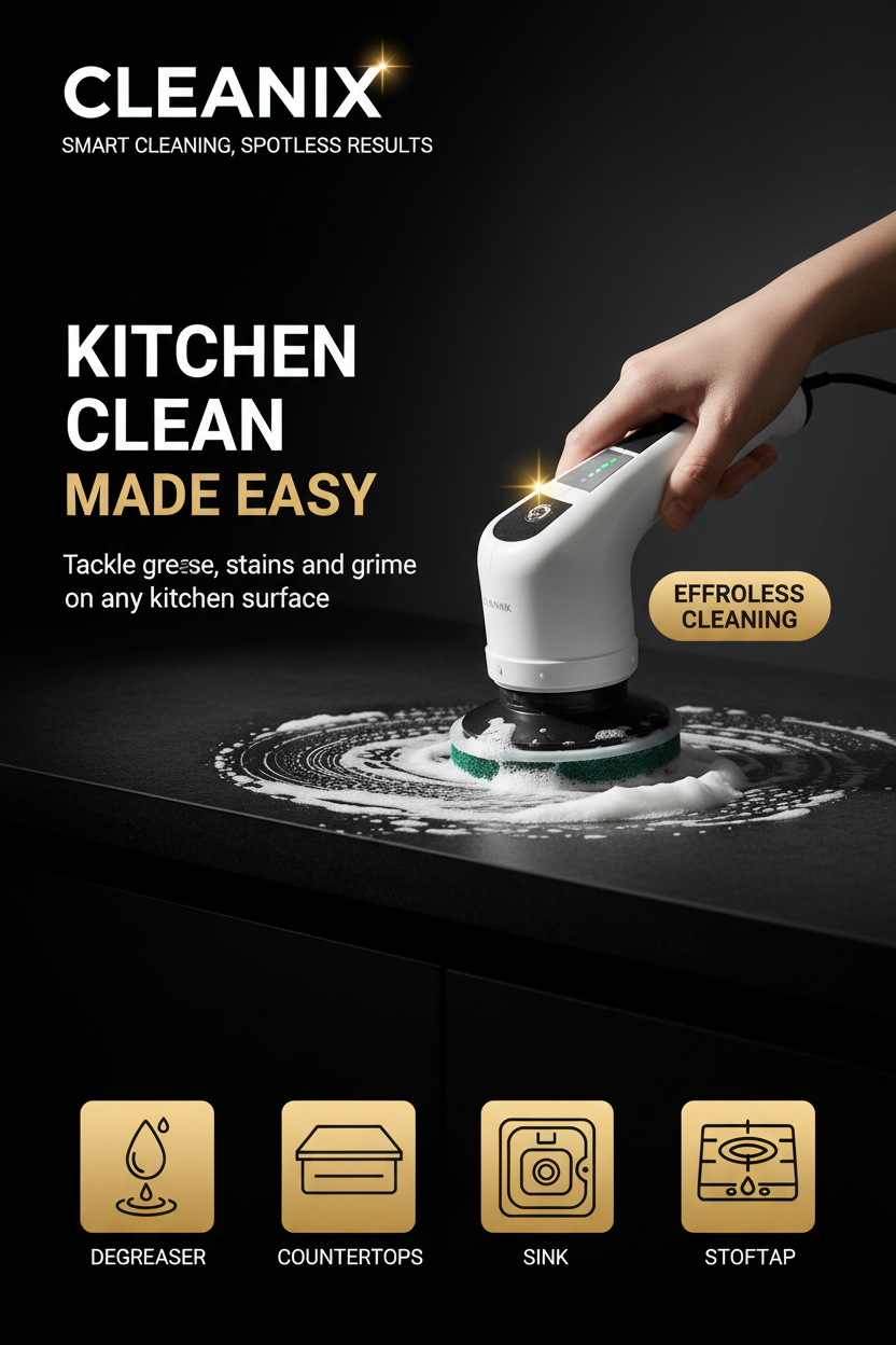 Cleanix Electric Scrub Brush - Kitchen Clean Made Easy